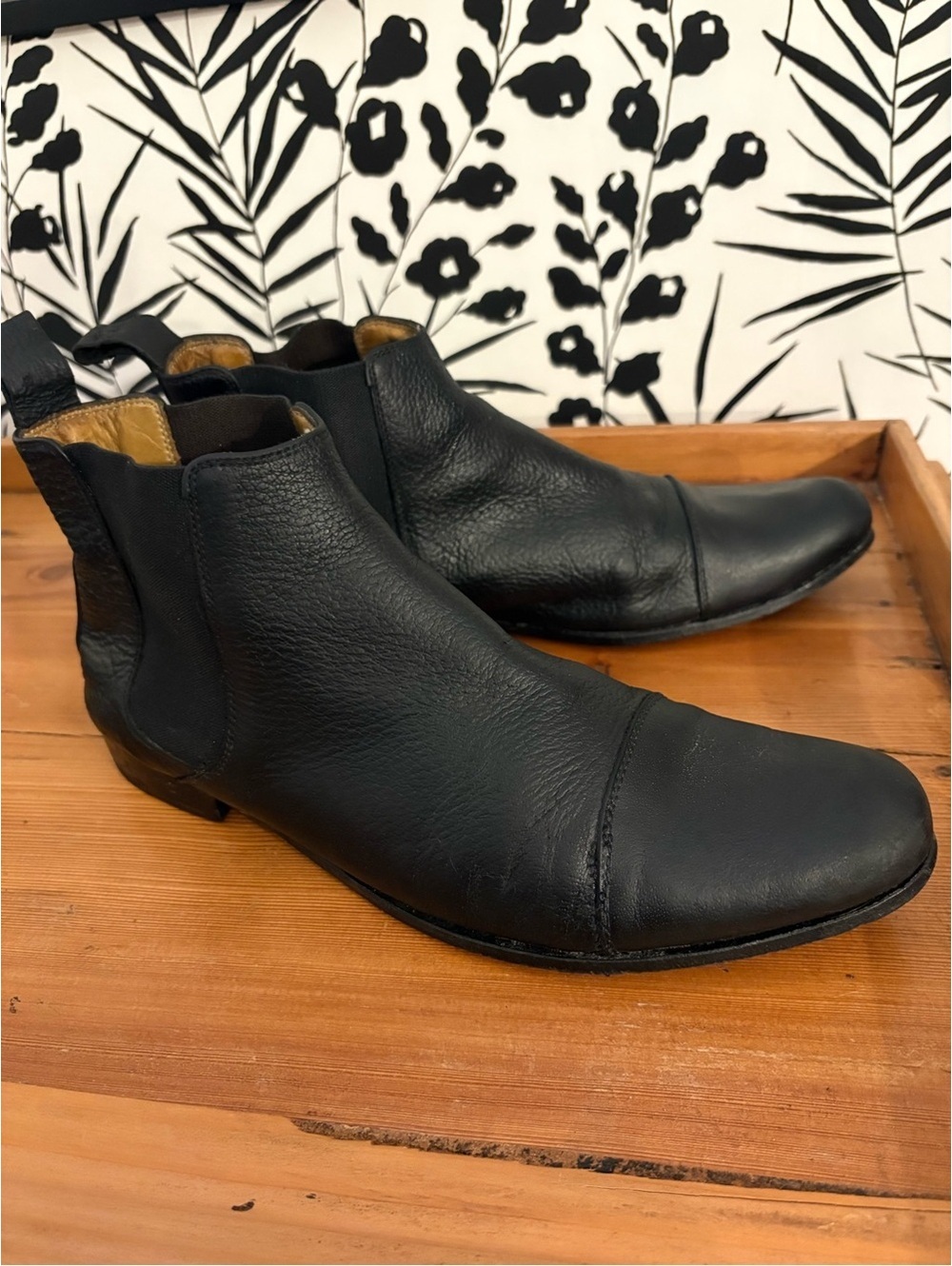 Vintage Billy Reid Made in Italy Black Leather Chelsea Boots Size 9 RARE